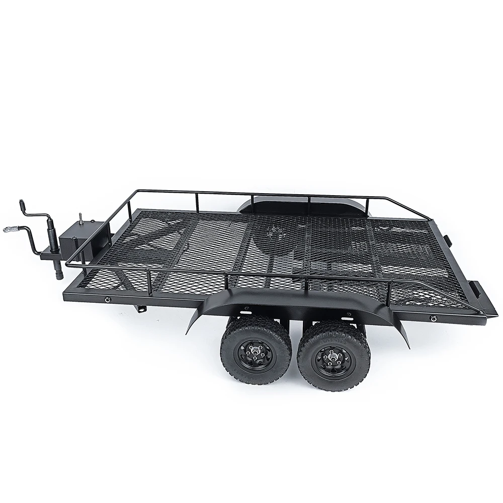 AXSPEED Simulation Metal Alloy RC Trailer Hopper Frame with Wheels for TRX-4 TRX4 Axial SCX10 D90 CC01 1/10 RC Car Parts