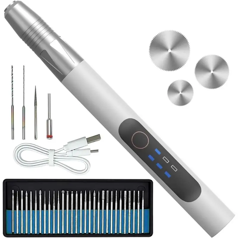 ABCA-USB Engraving Pen Set Tool Rechargeable Battery USB Engraver For Metal For Glass For Wood For And Projects