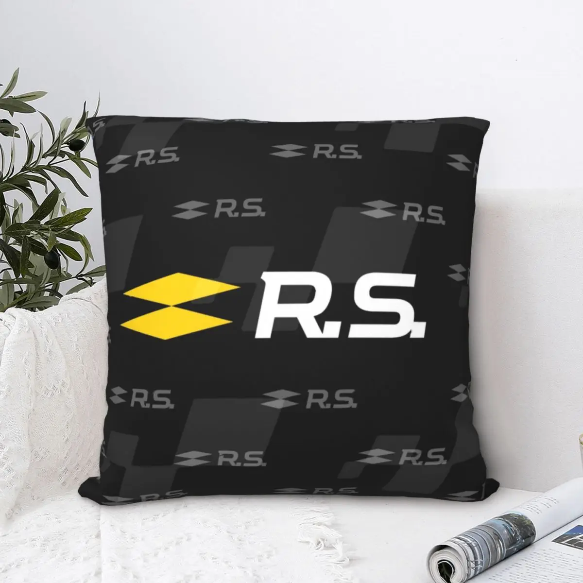 

Renault Sport RS Car Square Pillowcase Polyester Pillow Cover Velvet Cushion Zip Decorative Comfort Throw Pillow For Home Car