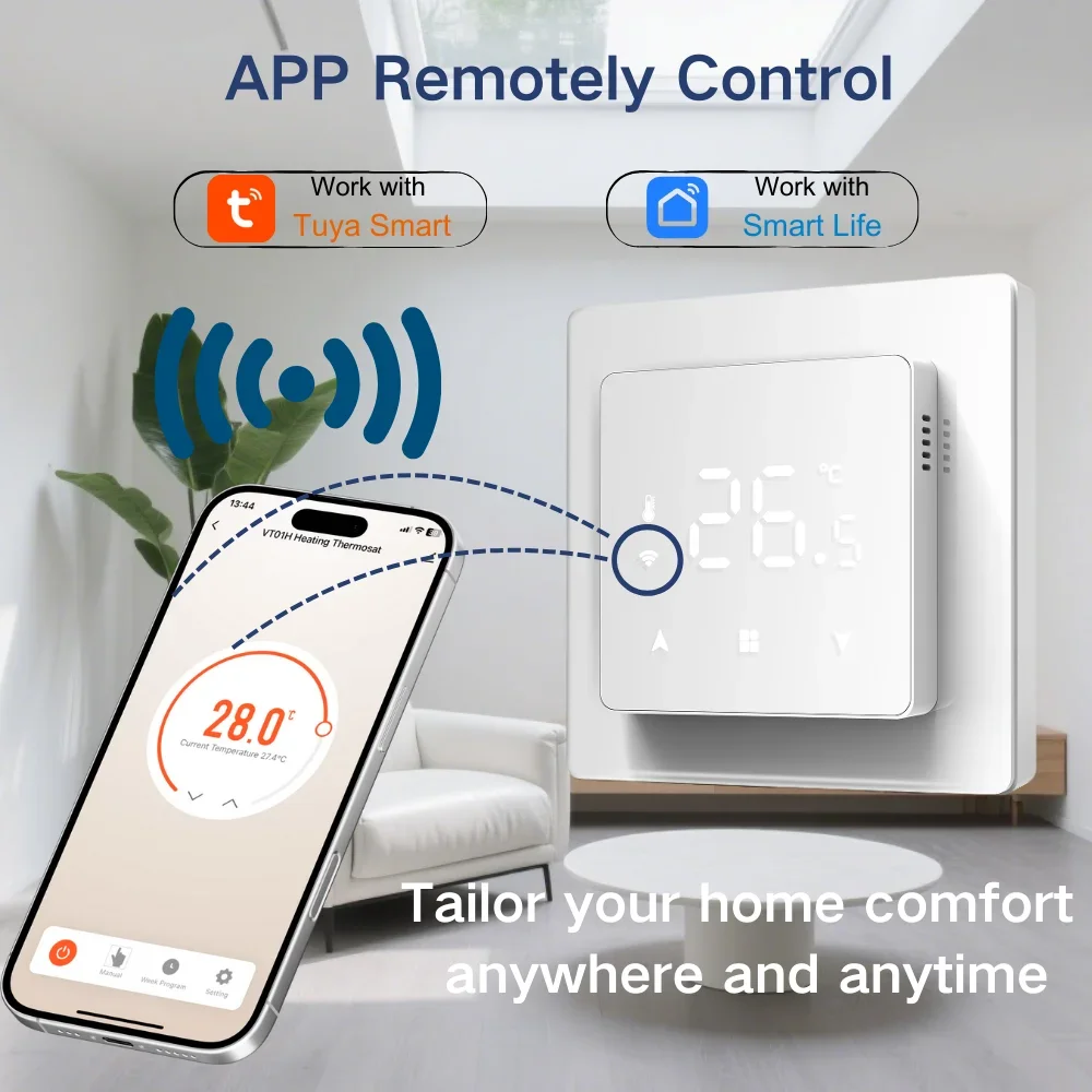 All-in-One Smart Heating Thermostat Works with Underfloor Heating Features Tuya WiFi Weekly Programming Customization Available