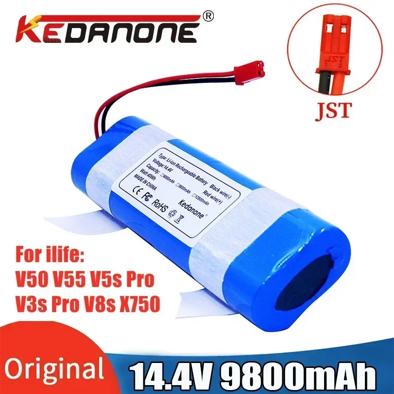 

New 14.8V 12800mah 18650 Lithium Battery For ILIFE V3s Pro, V50,V55, V5s Pro, V8s, X750 Robot Vacuum Cleaner Battery