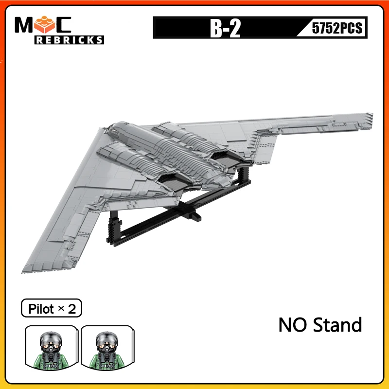 MOC WW II Military Fighter Weapons Series Building Block US B-2 Bomber CH-53E SU-57 Jet Aircraft Model Bricks Toy for Boys Gifts