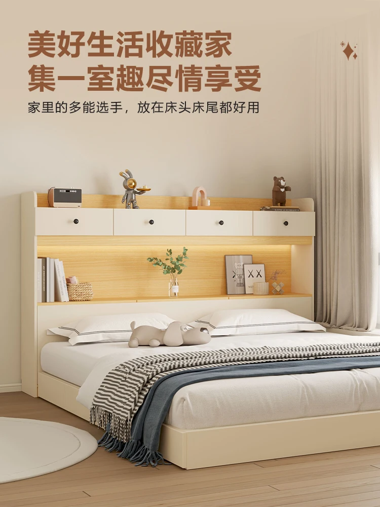 Solid wood bed end crevice cabinet against the wall bedside bedroom living room locker gap magical multi-functional strip storag