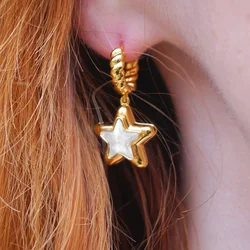 Fashion Photo Frame Locket Clamp Openable Album Star Huggie Hoop Earrings for Women Gold Plated Twist Mini Hoops Birthday Gift