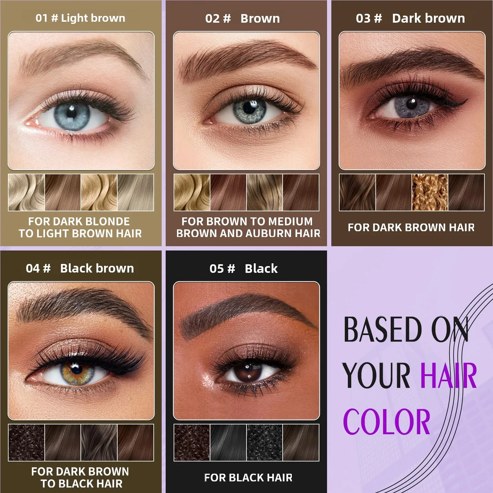 Waterproof Eyebrow Pencil 2in1 Liquid Gel Pen Long Lasting Cream Makeup Kit Four Claw Double End Natural