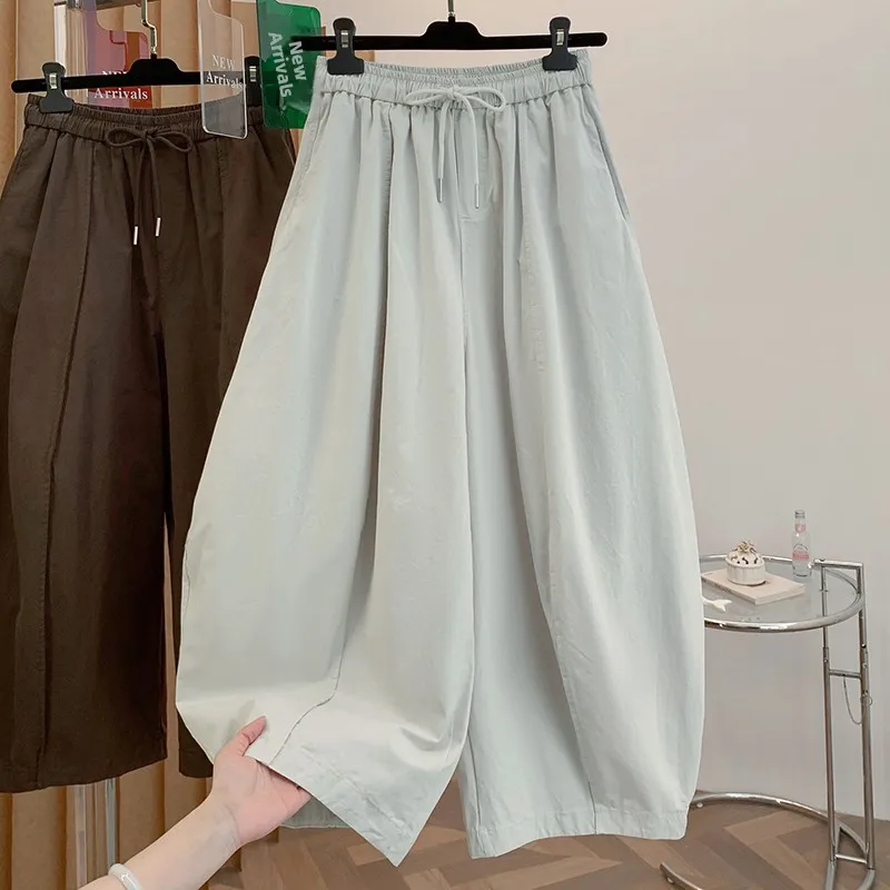 Retro Artistic Diagonal Stripe Cotton Wide Leg Pants Women's Autumn 2026 Three-Dimensional Splicing Slimming Balloon Pants Ca...