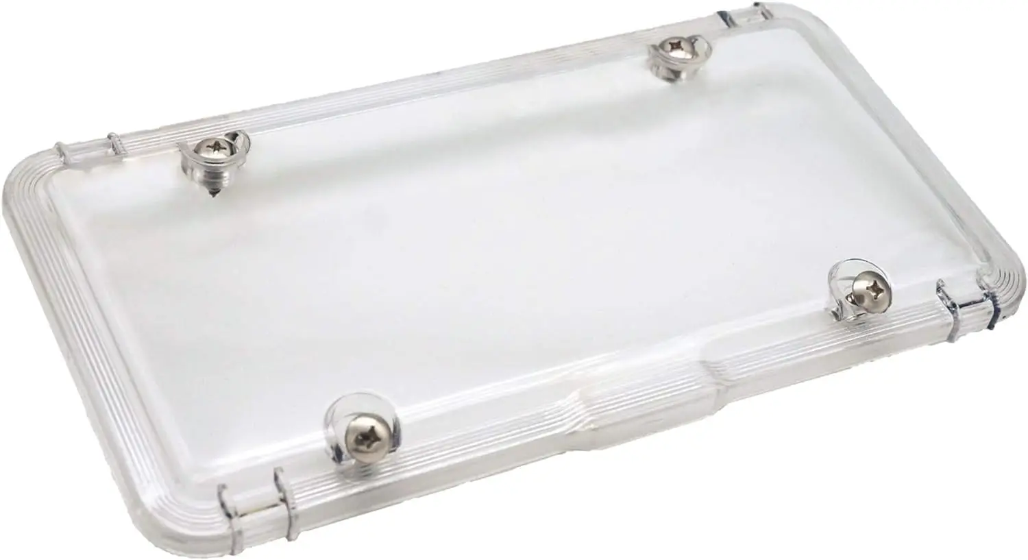 

Premium Clear License Plate Cover with Stainless Steel Screws, Durable Weatherproof Protector, Made in USA