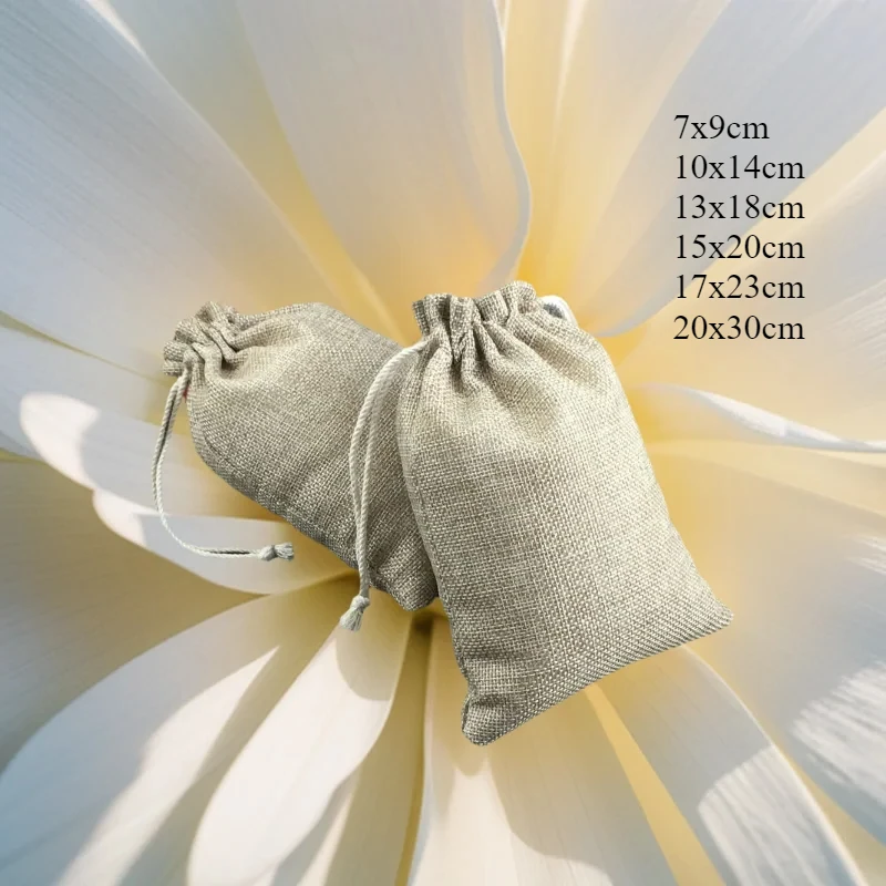 

50pcs Customizable Jute Burlap Bag with Gift Pouch for Birthday Party Favors Candy Sack Storage Wedding Supply Display Packaging