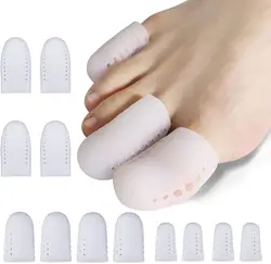 2 pezzi protezioni per le dita dei piedi manicotto cuscinetti per alluce cuscino traspirante protezioni per le dita dei piedi in Silicone per la protezione delle unghie incarnite