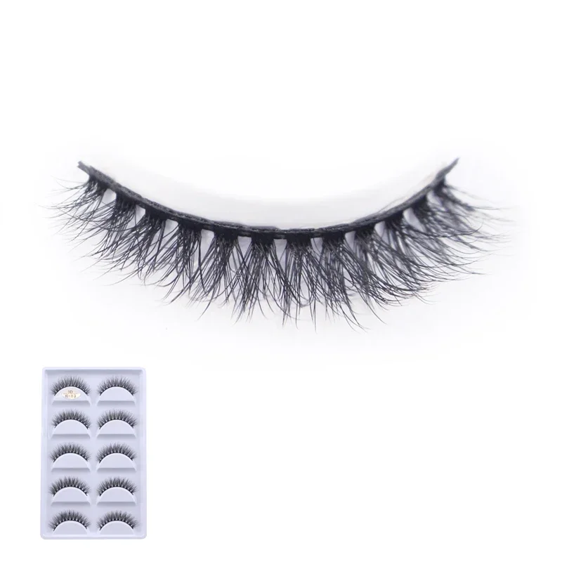 NEW 3d mink lashes short False Eyelashes  5 pairs Handmade Cross Messy Dense Natural Eye Lashes Stage Makeup False Eyelashes