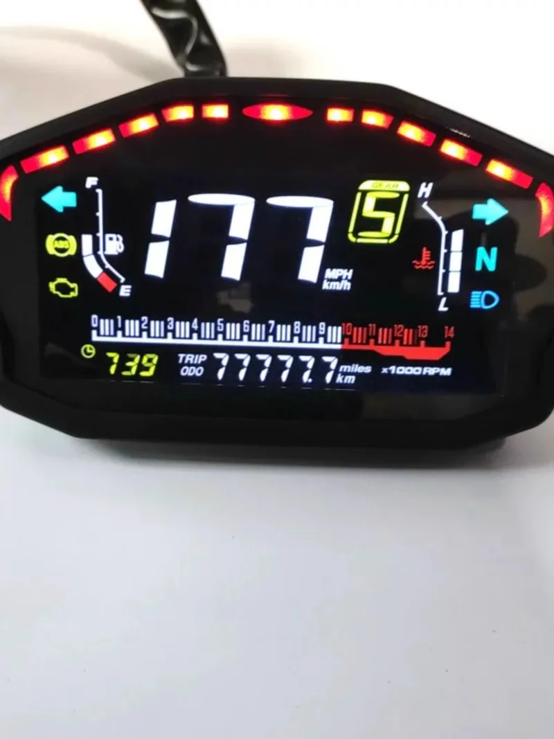 Motorcycle rider Ducati color screen LCD instrument with adjustable speed voltage oil odometer