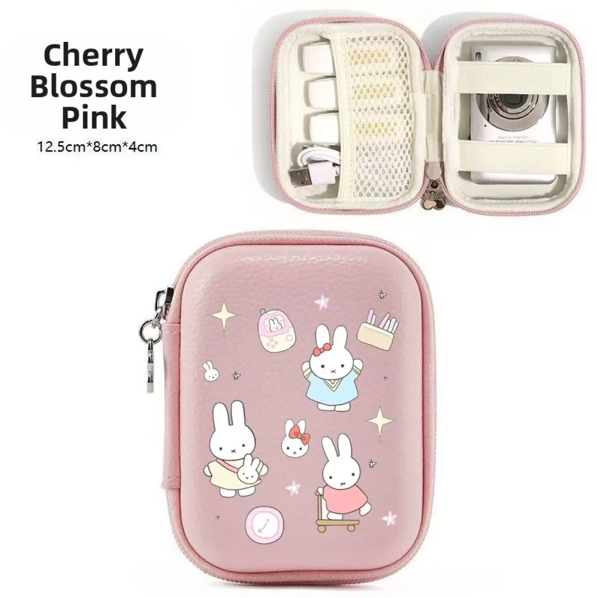 

Miffy Cartoon Camera Storage Bag Sky Blue Portable Digital Camera and Accessory Protective Case Shockproof Travel Storage Box