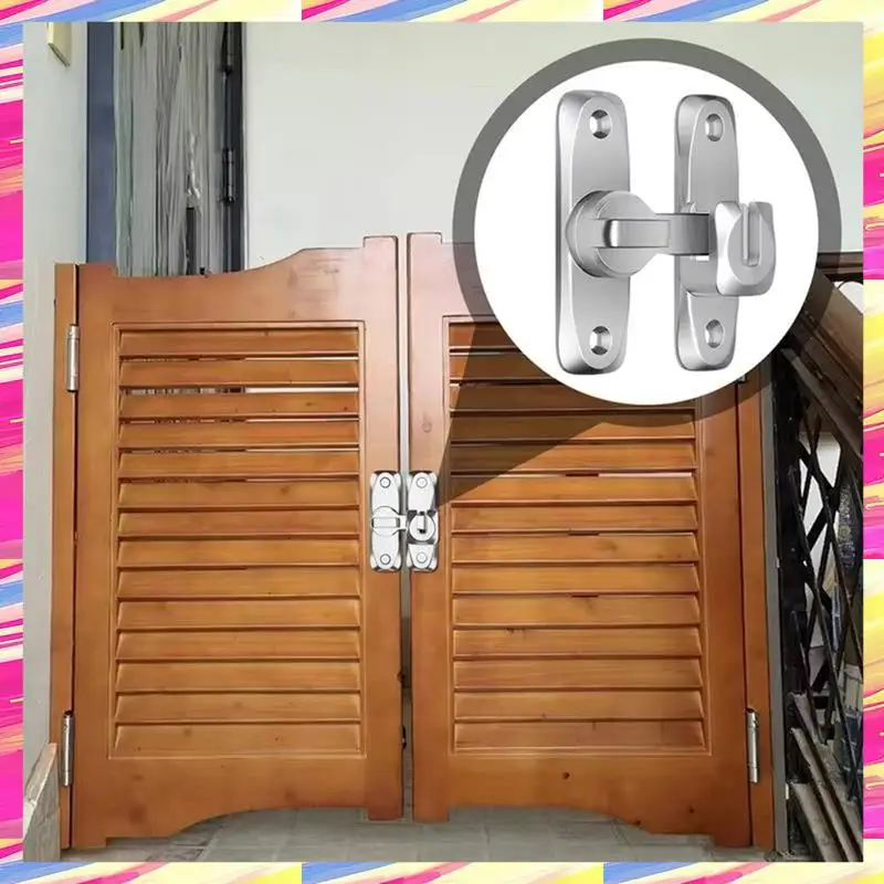 

AIAI Flipping Latch Door Lock Aluminum Alloy Heavy Duty Flipping Door Latch Anti-Theft Hardware 90/180 Swing Door Latch