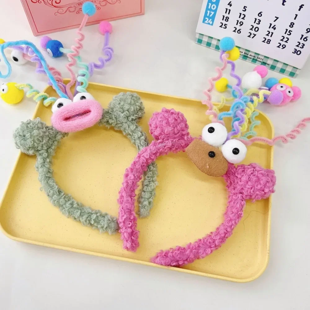 2024 Cartoon Sausage Mouth Wool Roll Hairbands Kids Lovely Funny Headband Ornament Hoops Band Hair Accessories Gift