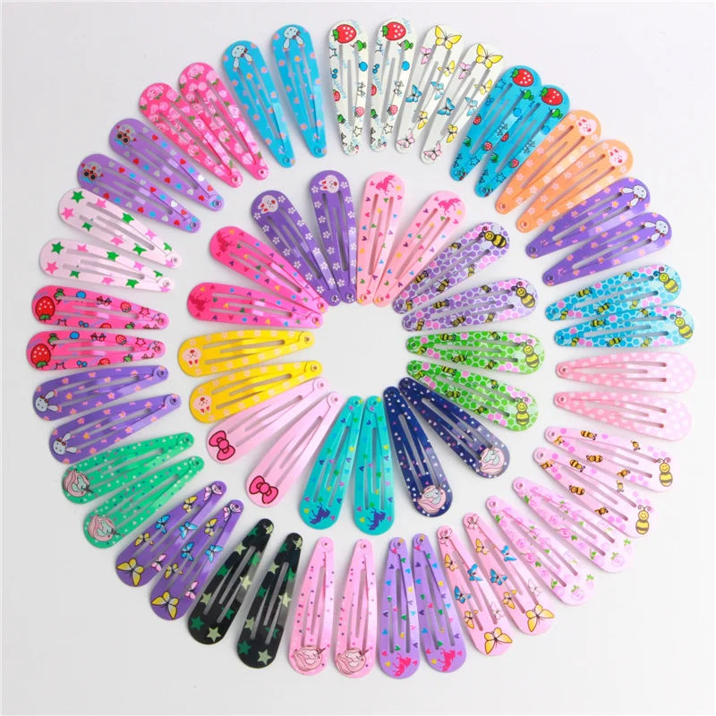 20 Stück/Set Haaraccessoires Bonbonfarben Tropfenförmige Haarspangen Prinzessinnen-Haarklammern Koreanische Haarclips Cartoon-Kopfschmuck Haarnadeln für Mädchen