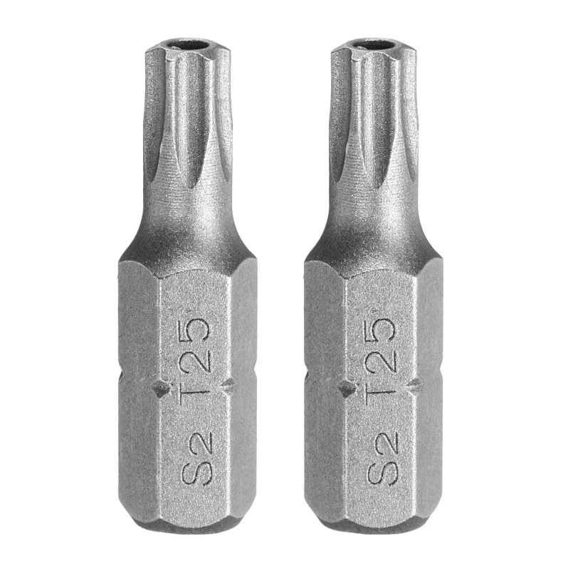 

2/5/10pcs T6 T8 T10 T15 T20 T25 T27 T30 T40 Torx Screwdriver Bit 1/4" Hex Shank 25mm S2 Star Head Hex Security Screw Driver Bits