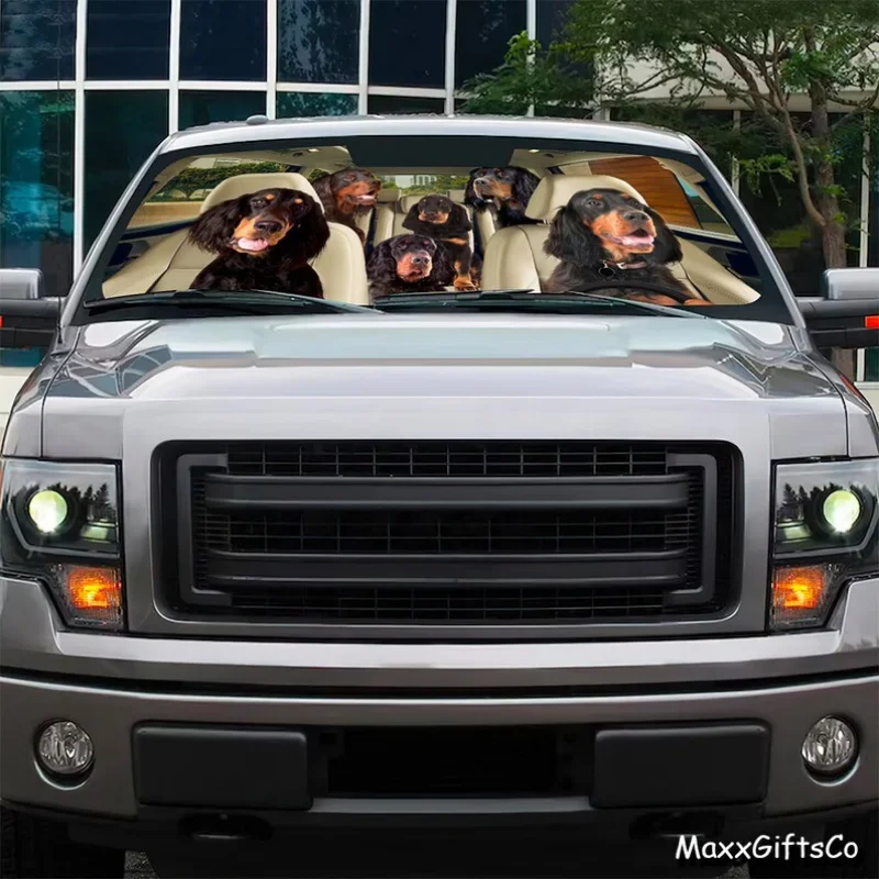 Gordon Setter Car Sun Shade, Gordon Setter Windshield, Dogs Family Sunshade, Dogs Car Accessories, Car Decoration, Dogs Lovers