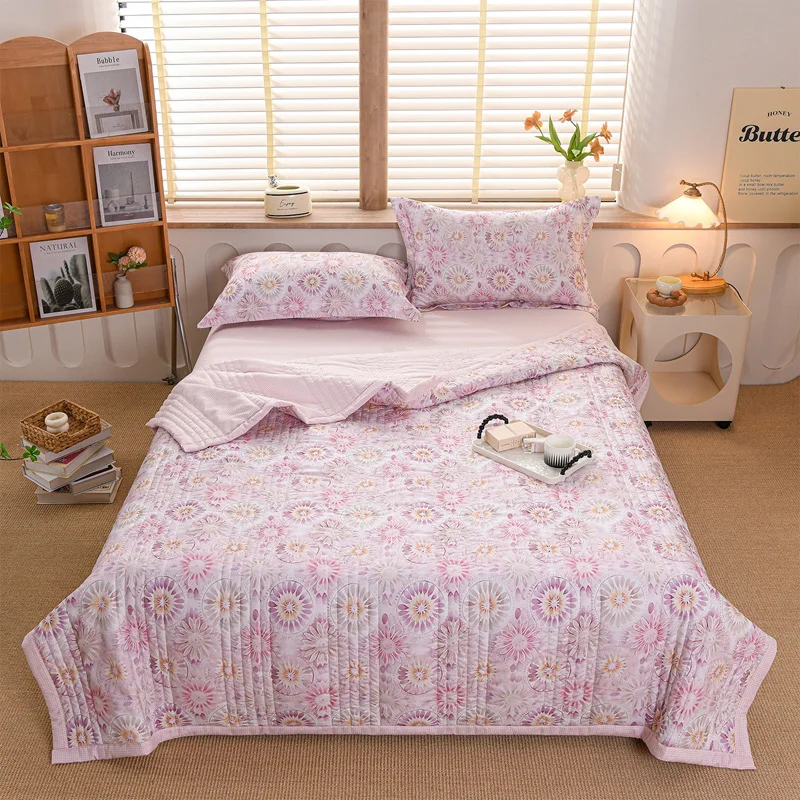1PC Reversible Circular Mandala Floral Print Summer Quilt Double Sided Soft Washable Lightweight Air Conditioning Comforter