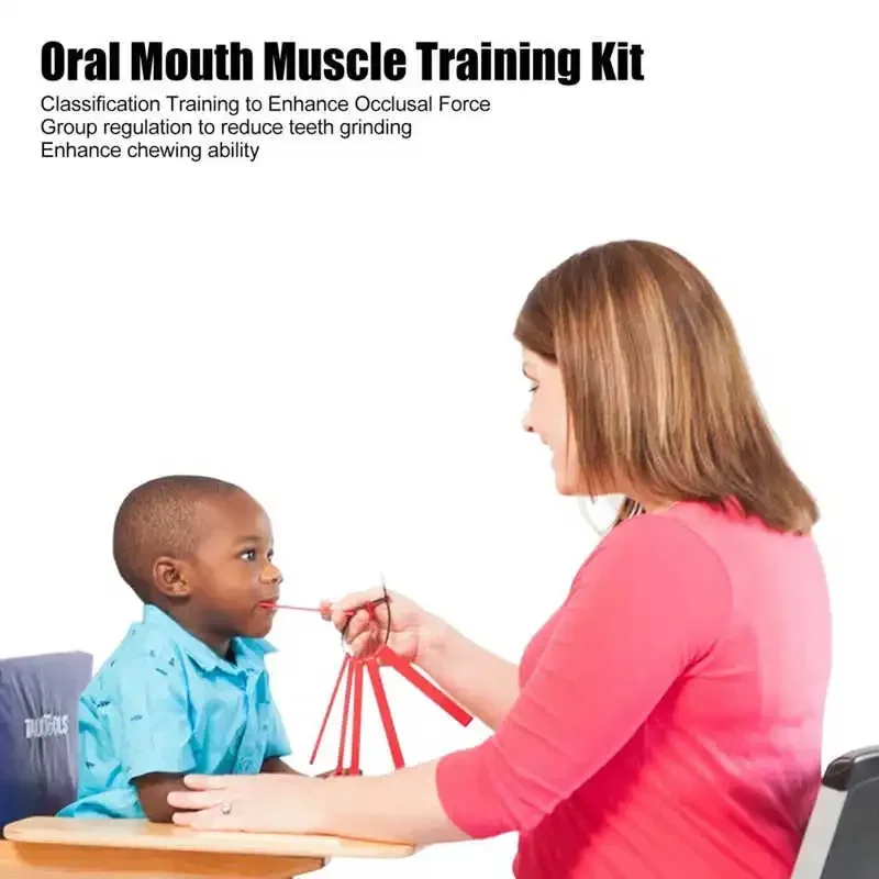 Oral Muscle Training Kits Tongue Lip Trainer Chewing Teether Dysarthria Autism Jaw Grading Bite Blocks  Anti Teeth Grinding New