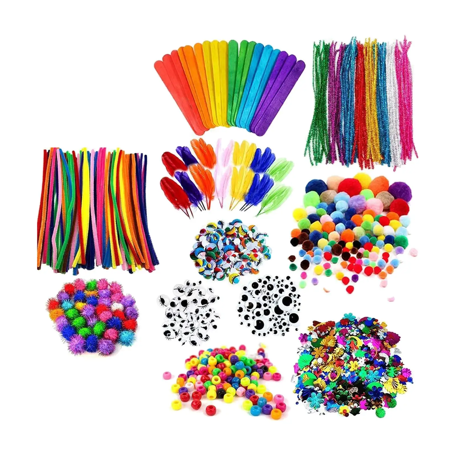 Arts and Crafts Supplies for Kids Fine Motor Skills Birthday Gifts 1000+ Pieces Craft Kits for Home Party Favors Kindergarten