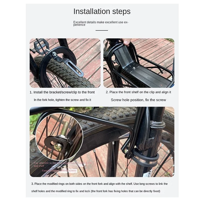 A23I-Fahrrad Front Rack Fahrrad Korb Halterung Mountainbike Front Rack Legierung Gabel Rack Fahrrad Ausrüstung