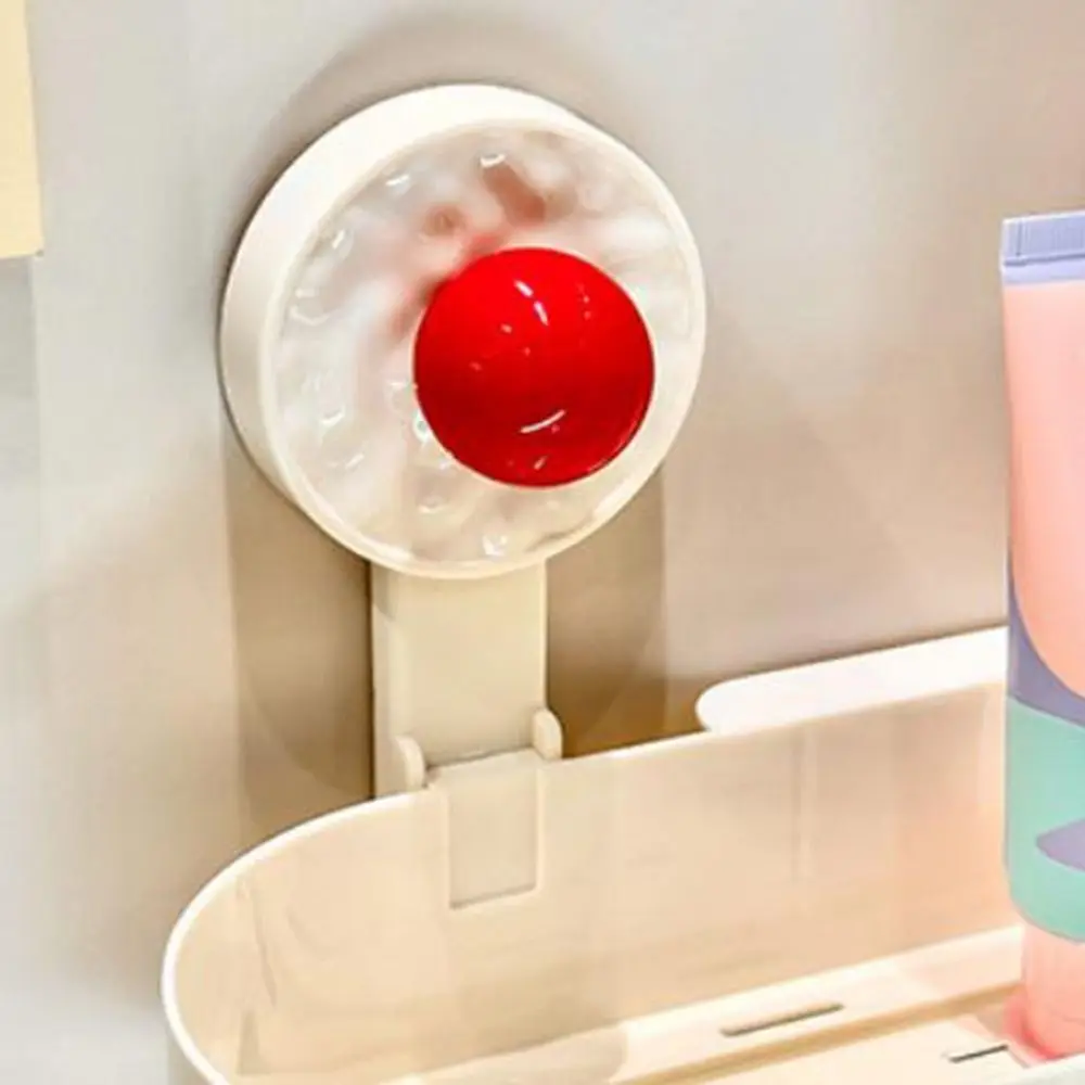 Plastic Suction Cup Storage Rack Punch Free Cartoon Cosmetic Storage Box Waterproof Large Capacity Makeup Organizer for Home