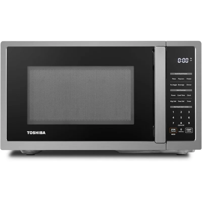 Small Countertop Microwave Oven with 6 Auto Menus, Mute Function, 0.9 Cu Ft, 10.6 Inch Removable Turntable,Black Stainless Steel