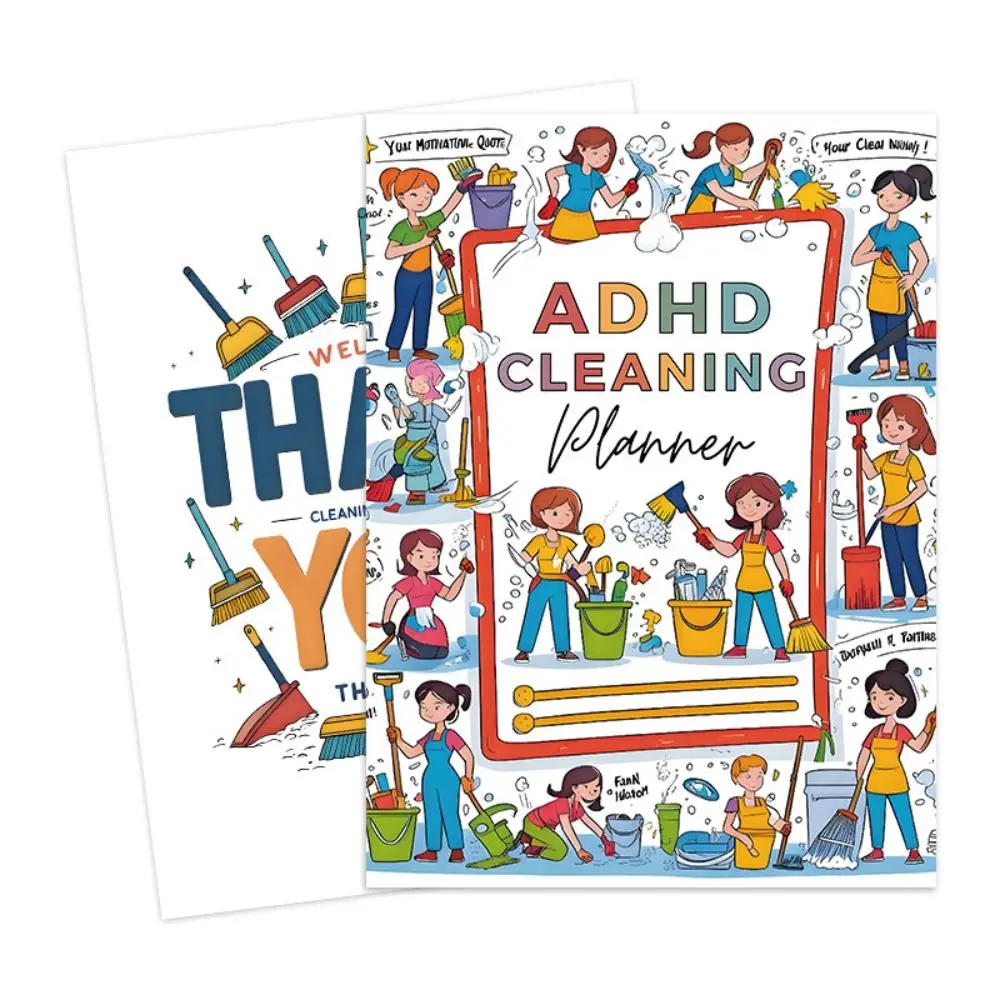 

72 страницы планировщика с уборкой Adhd, ежедневный еженедельный ежемесячный список, планировщик-органайзер, график домашних дел, расписание и контрольный список, блокнот