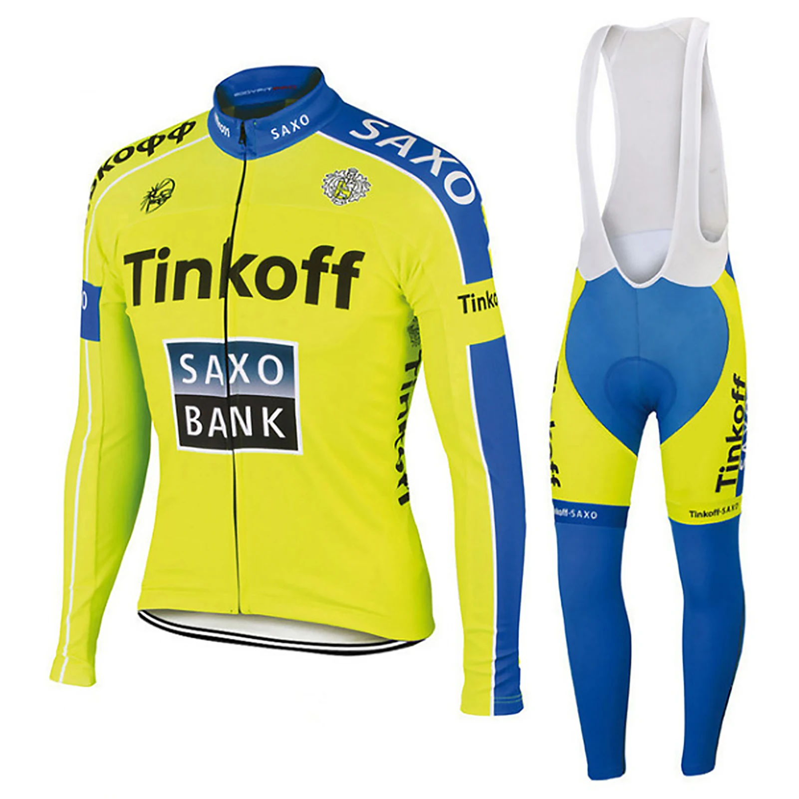 Mens's Cycling Jersey Sets TINKOFF Sportswear Professional  Motocross sportswear Breathable clothing With 1 Free Cycling Glasses