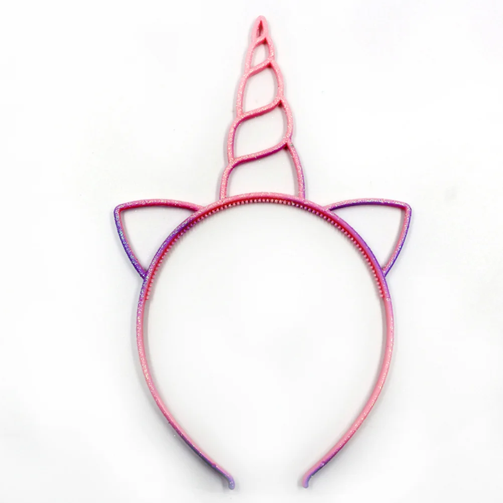 

18Pcs Unicorn Gradient Color Hair Bands Premium Plastic Resin Headdress for Child Girl Parties Festivals Makeup