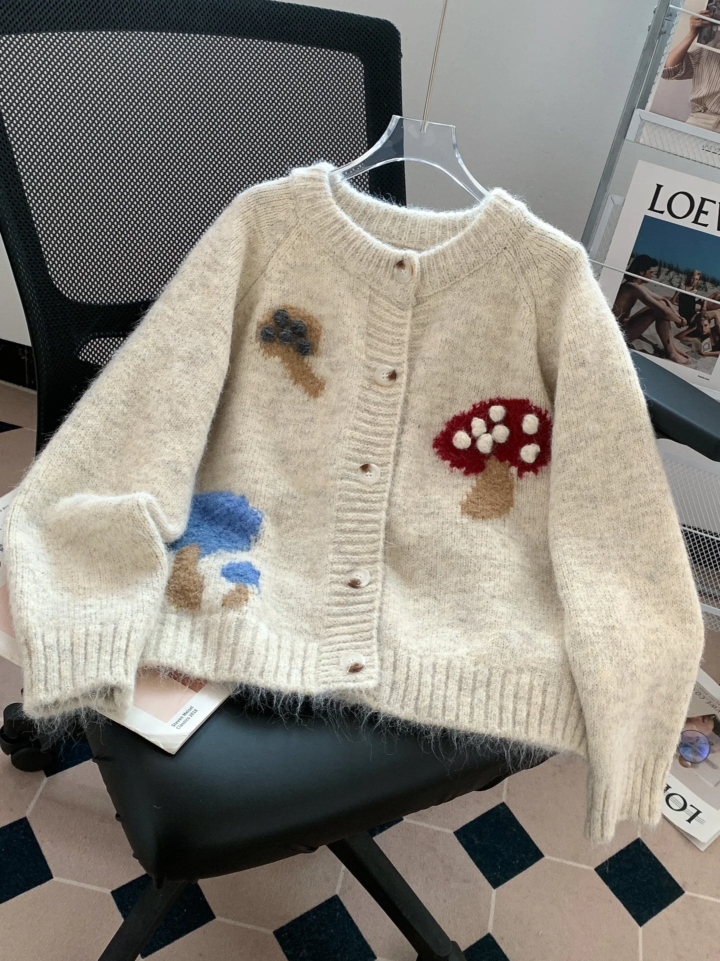 2026 primavera outono bonito camisola casaco cardigan feminino nova moda bordado camisa de malha topo na moda