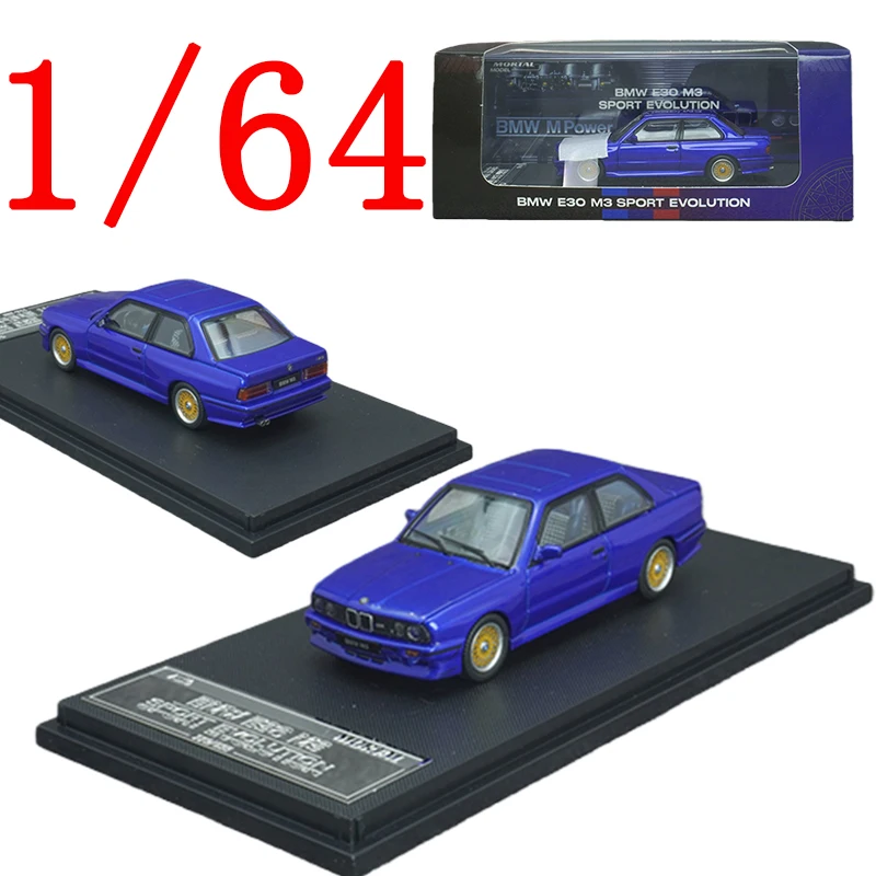 

Mortal Diecast 1/64 Scale BMW Alloy Model Cars BMW M3 E30 Sport Blue Play Vehicles Toys for Boys Gift Original Box
