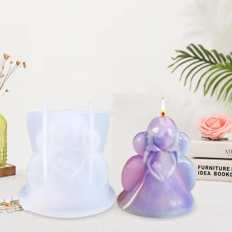 3D Angel Silicone Candle Molds Silicone Molds For Cake Decorating Cute Angel Girl Shape DIY Scented Candle Pendant Decoration image 2