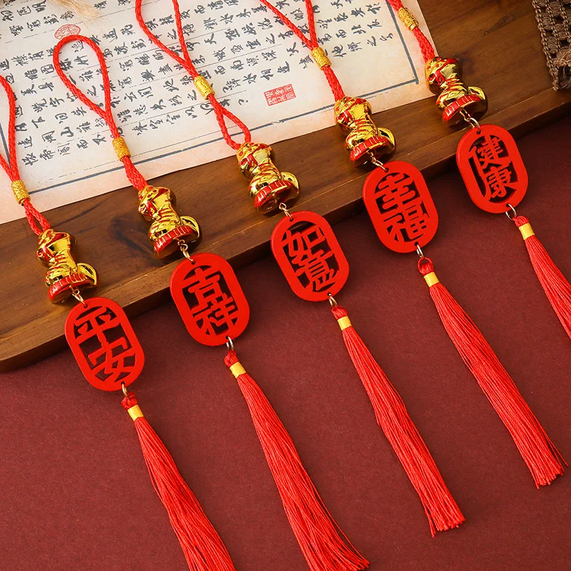 Chinees Nieuwjaar Decoraties 2025 Jaar van De Slang Gouden Munten FengShui Hangende Hangers Goede Geluk Bedels voor Auto Ornamenten