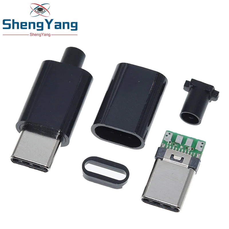 TZT 1Set Type-C Mirco USB Connectors Male Jack Tail Plug Electric Terminals Conector Case Phone