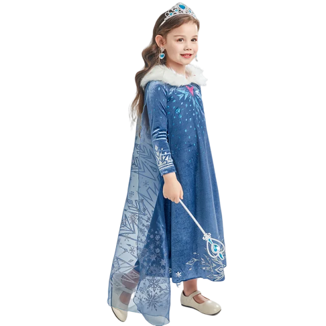 Mädchen Eis-Fantasie-Prinzessin Mesh-Ballkleid Kinder Cosplay-Kleid für Halloween, Karneval, Geburtstag, Themenparty, Rollenspiel – Detail 2