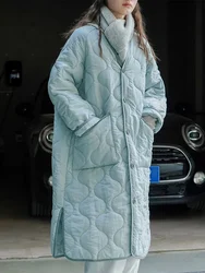 Casual Autumn Winter Jacket Long Quilted Coats Women 2024 New Simple Solid Ultralight Warm Parka Overcoat abrigos mujer invierno