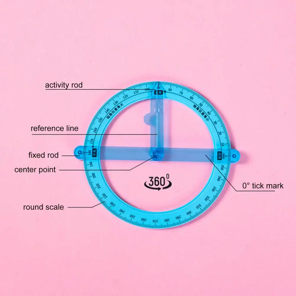 Thick Multifunctional Anti-crack 360 Degree Active Protractor Office Supplies