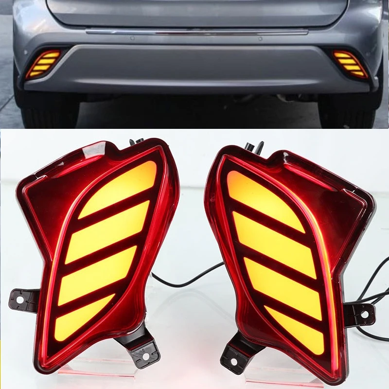 

For Toyota Highlander XSE 2020 2021 2022 Car LED Rear Bumper Light Reflector Dynamic Turn Signal Fog Brake Lamp Waterproof 12V