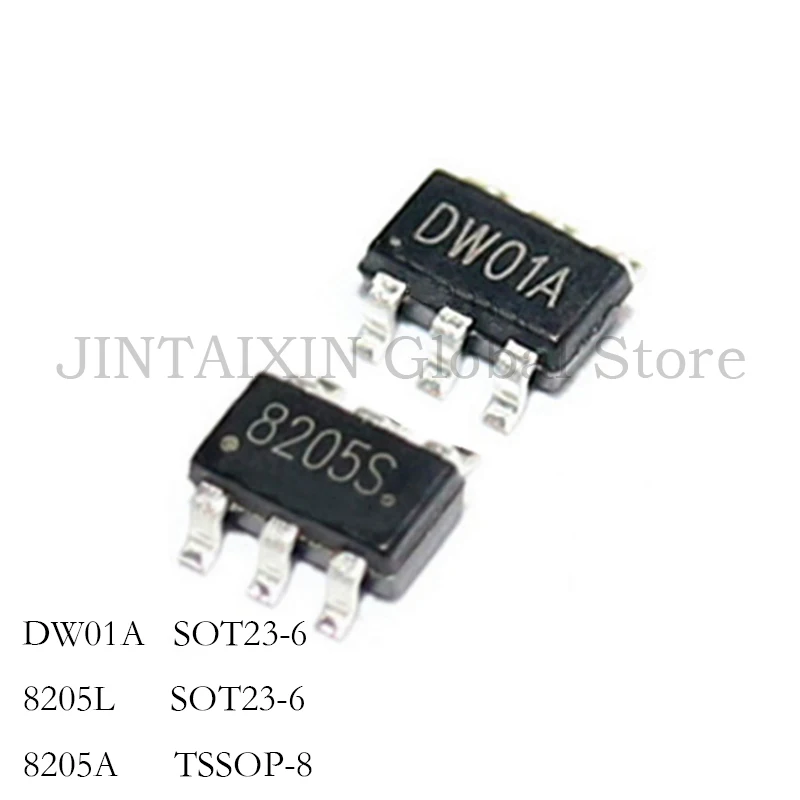 100PCS DW01A 8205L 8205A SOT23-6 TSSOP8 DW01 DW01D Mobile Power Supply Lithium Battery Protection IC CHIP NEW STOCK