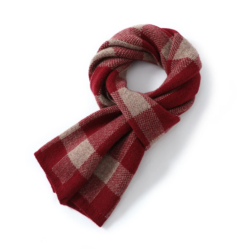 100% وشاح من الصوف الخالص للنساء الشتاء سميكة الدافئة منقوشة تنوعا الكورية نمط شال للجنسين محبوك الرقبة أدفأ #4