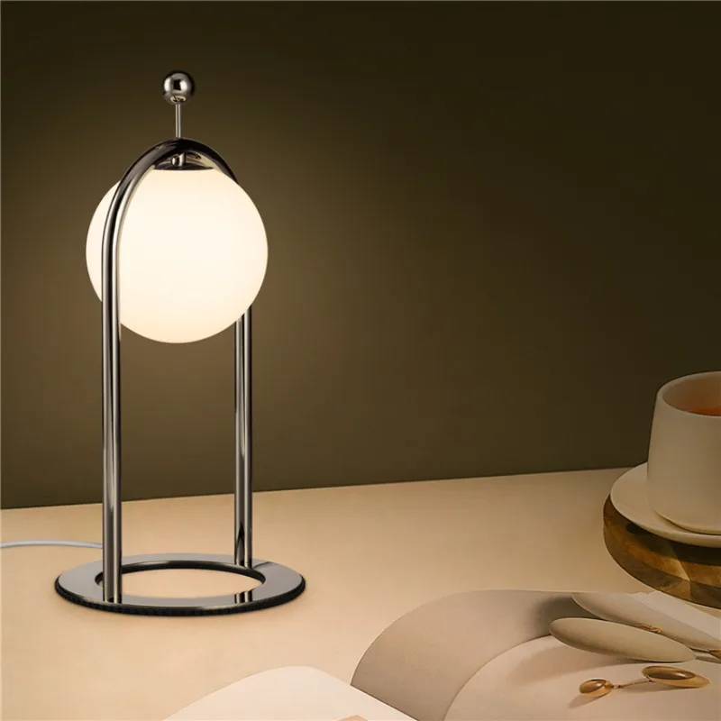 Round Ball Table Lamp Luxury Gold Elegant Table Light For Bedroom Coffee Shop Gift Touch Dimmer LED Warm Light Night Lamp