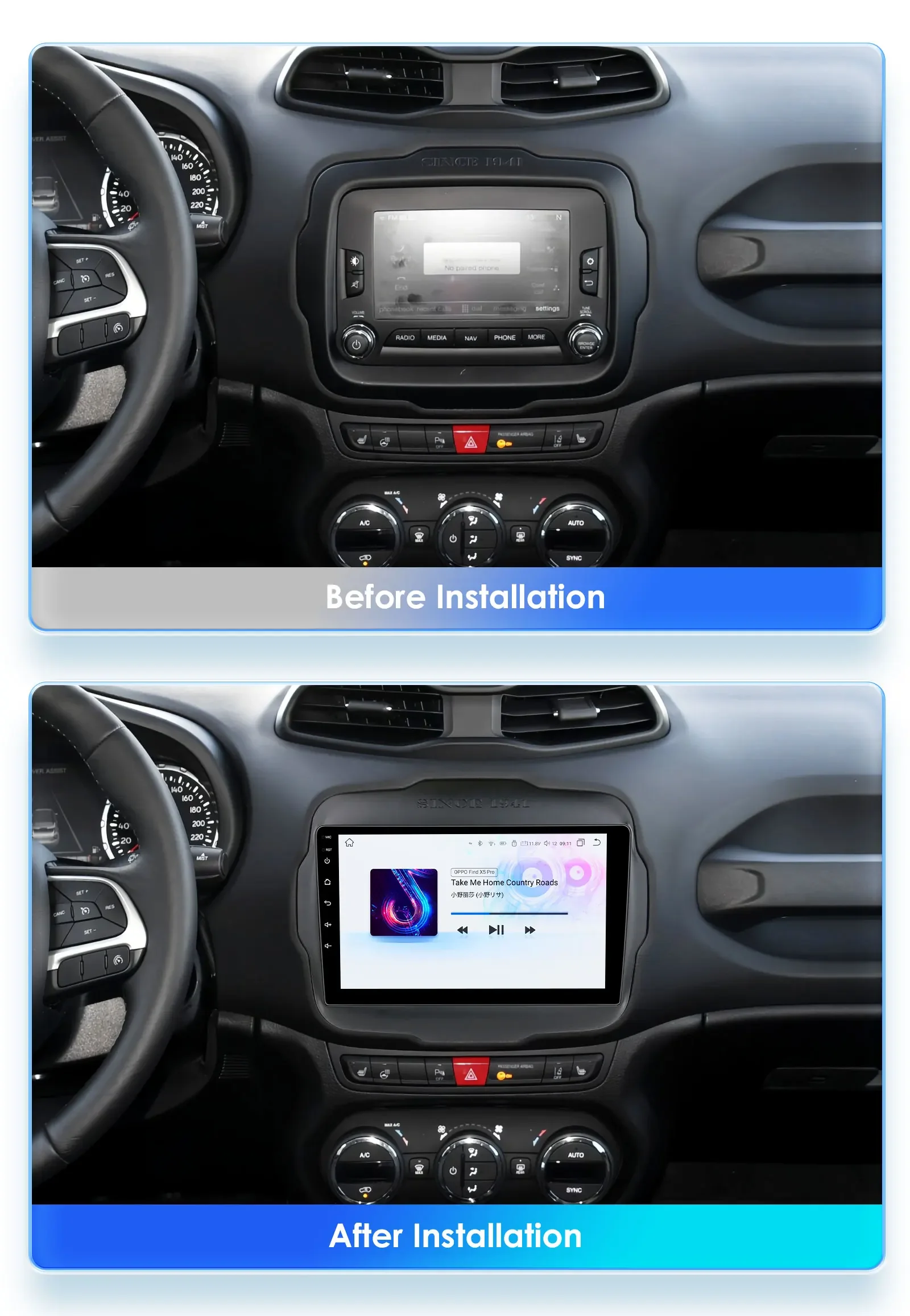 2DIN Android 12 Auto Car radio for Jeep Renegade 2016-2020 Multimedia Video player GPS navi Stereo 4G BT Carplay 7862 Autoradio