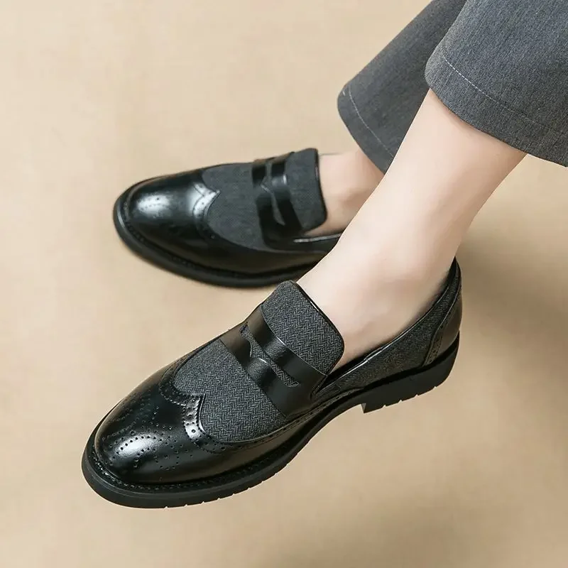 Thick Sole Men's Leather Shoes New In Loafers Platform Male Casual Shoe Common Cowhide Low Price Promotion Summer Sale Elegant