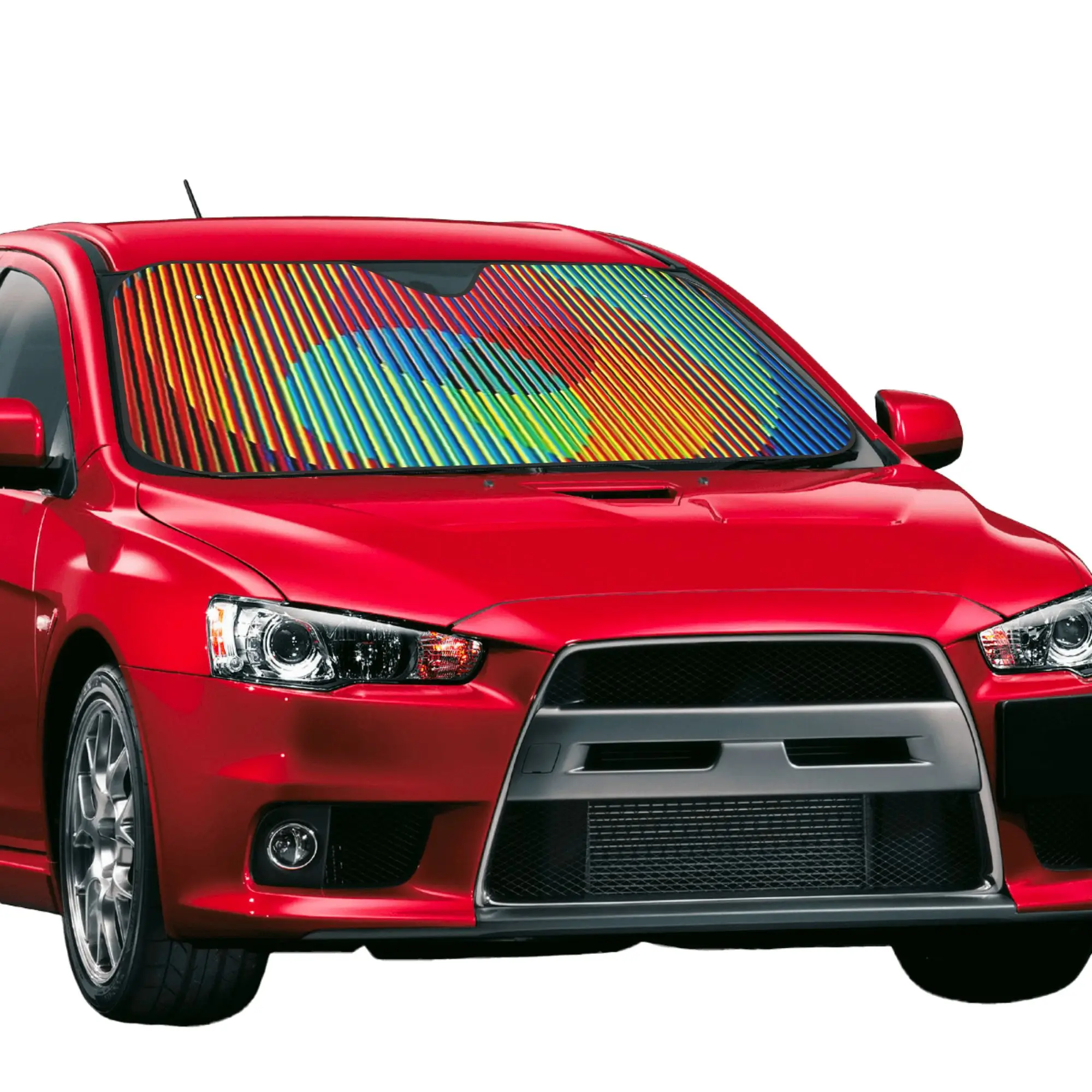 Carlos Cruz Diez Kinetic And Optical Art Car Front Windshield Sun Visor UV Protection Car Sun Shade Aluminum Foil Car Sunshade