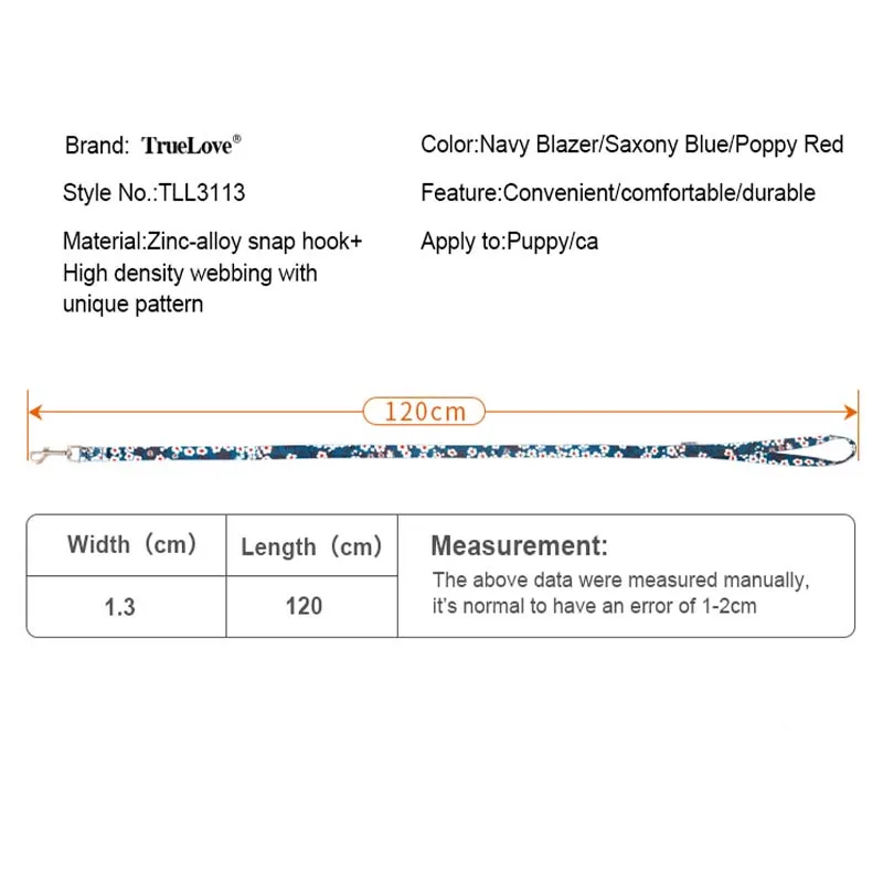 Truelove-犬と猫のためのトレーニングリーシュ、ペットのトレーニングアクセサリー、ハーネス、襟、ロープ、リーシュ、tll3113