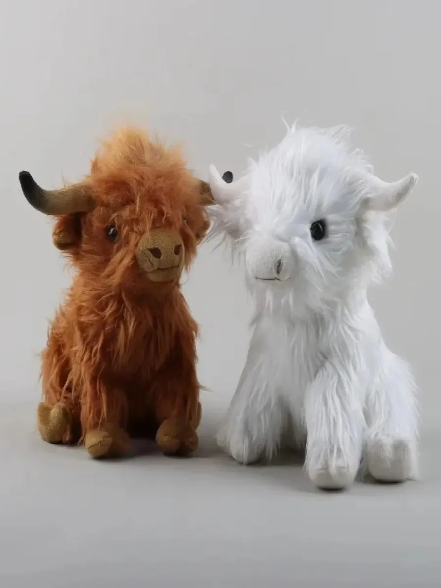 

28cm Simulation Animal Highland Cow Plush Toy Soft Stuffed Cow Plushed Baby Toys Birthday Gift for Children