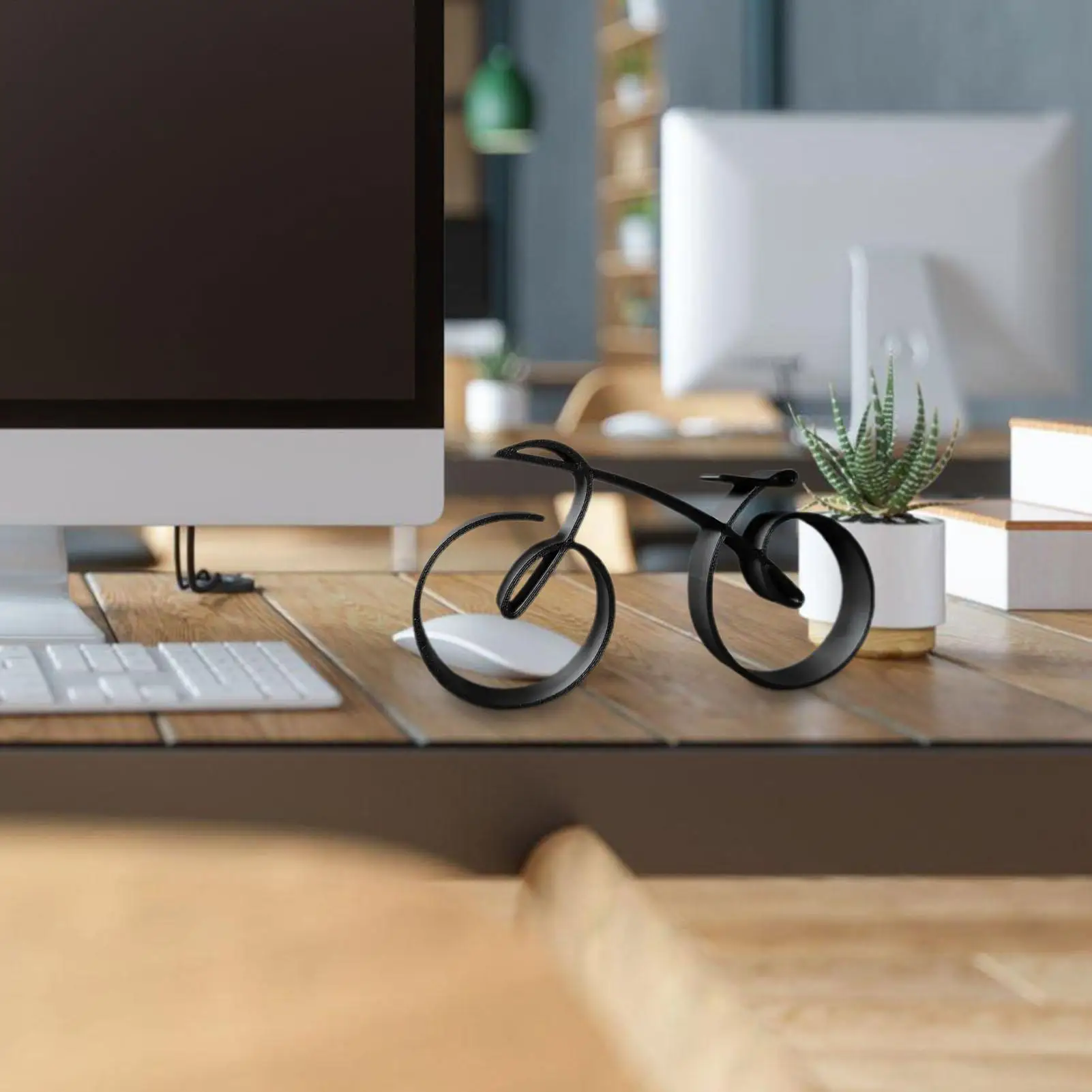Acrylic Minimalistic Bicycle Sculpture For Desk Decor Home Office Gift For Cyclists Minimalistic Bike Model Bicycle Ornament view 4