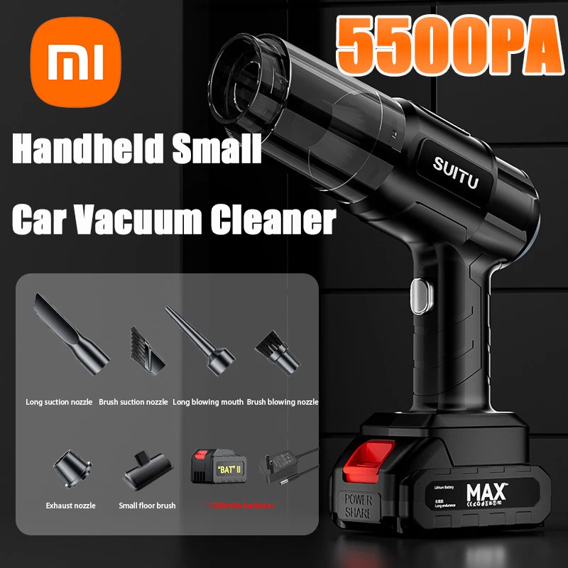 Xiaomi Car Vacuum Cleaner Wireless Handheld Mini Super Strong Suction Ultra-long-life Lithium Battery Car Supplies Portable