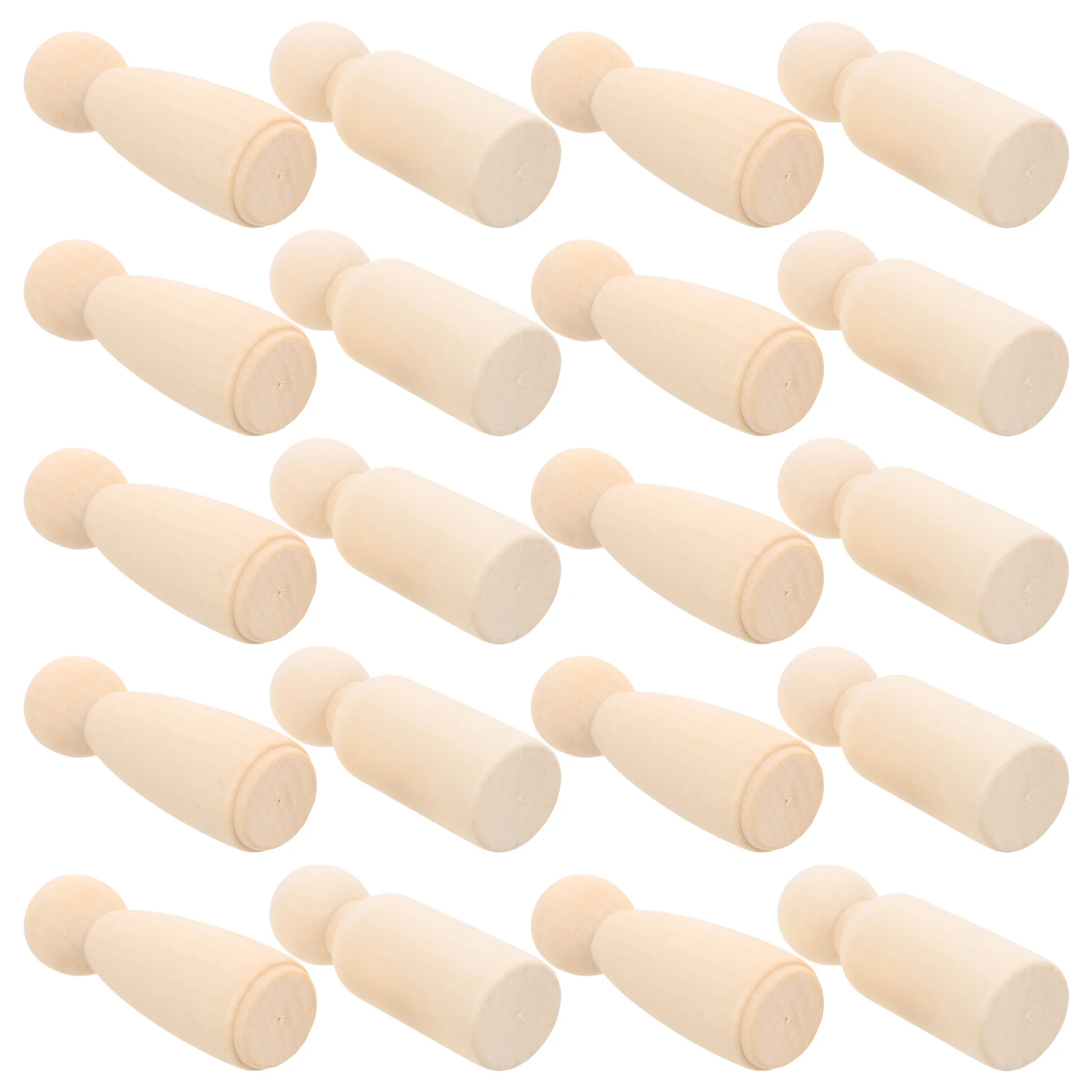 

20 Pcs Small Puppet Graffiti Wood Bodies Peg Craft Figures Diy People Beige Hand Puppets for Babies